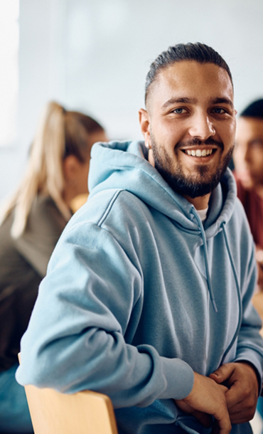 Man smiling to camera