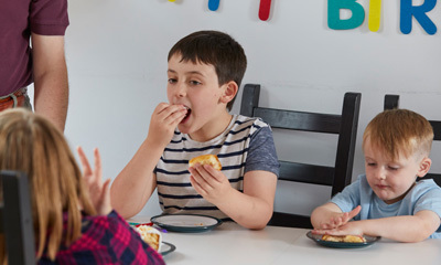 Children eating at the table