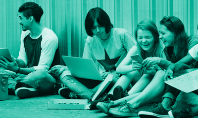 Group of young people hanging out