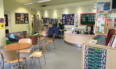 Reception area and seating