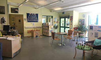 Reception area facilities and desk