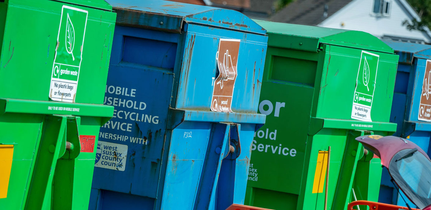 nojs Skips at Selsey mobile recycling centre