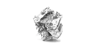 A scrunched up piece of aluminium foil.