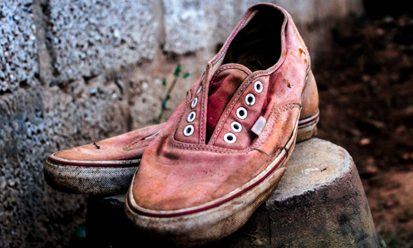 An old pair of shoes.