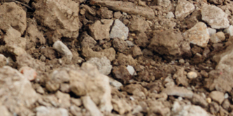 Close up picture of rubble.