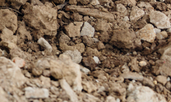 Close up picture of rubble.