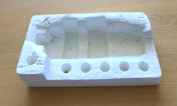 A piece of polystyrene packaging.