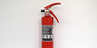 A fire extinguisher.