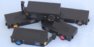 A pile of 5 old ink cartridges.