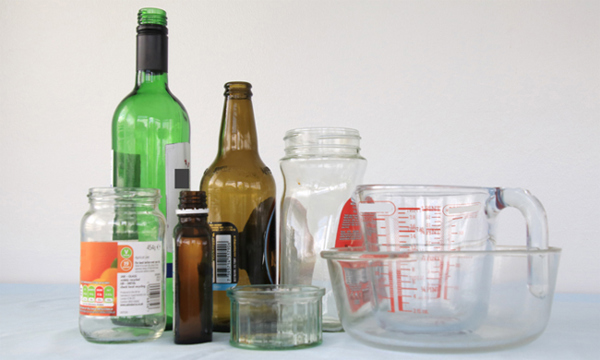 Various types of glass.