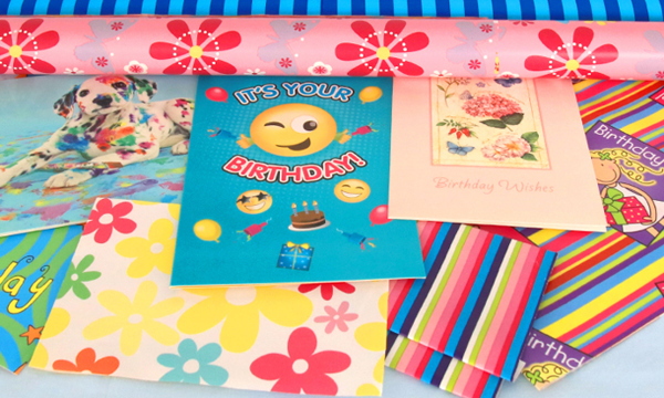 Cards and wrapping paper.