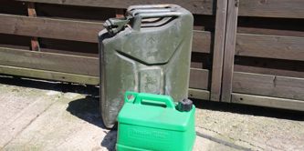 2 jerry cans of petrol.