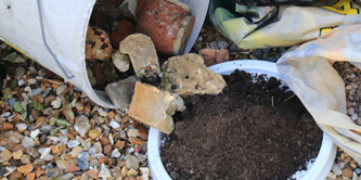 Soil and rubble.