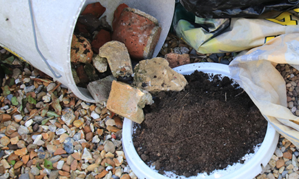Soil and rubble.