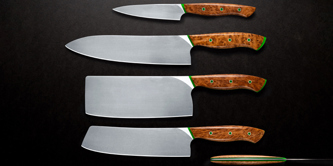 5 kitchen knives.
