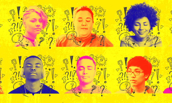 Faces of young people 