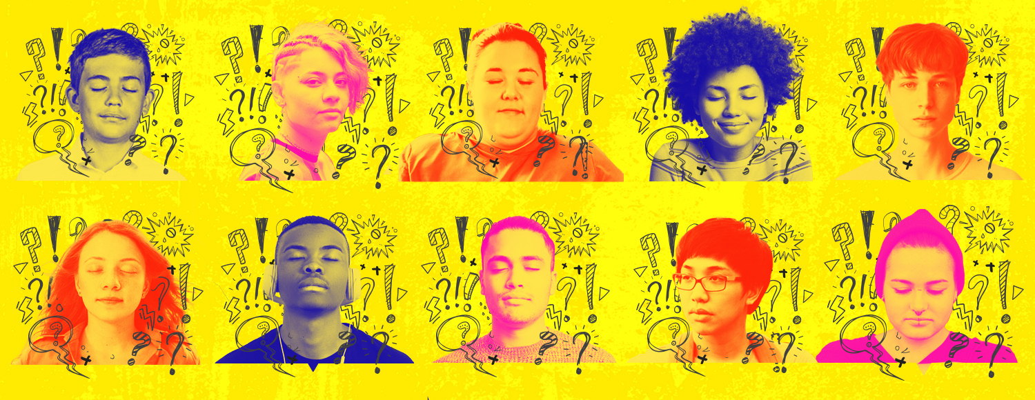 Faces of young people 