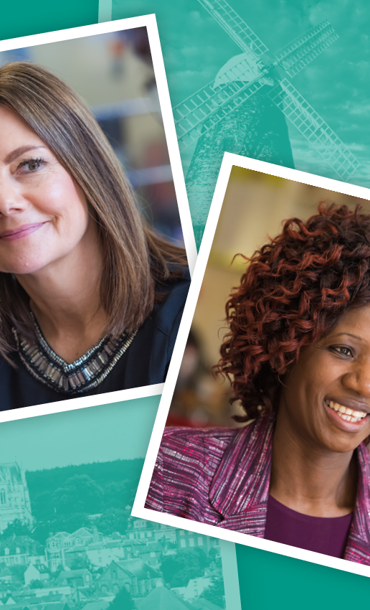 Montage of social workers and locations in West Sussex