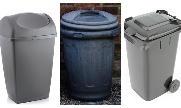 Plastic swing bin, household waste bin and wheelie bin