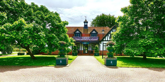 Front view of Palm Court Pavilion