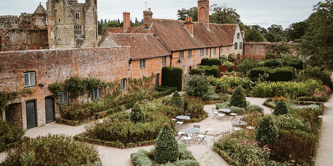 A view at height showing the walled garden.