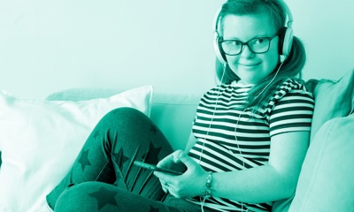 Young girl on sofa