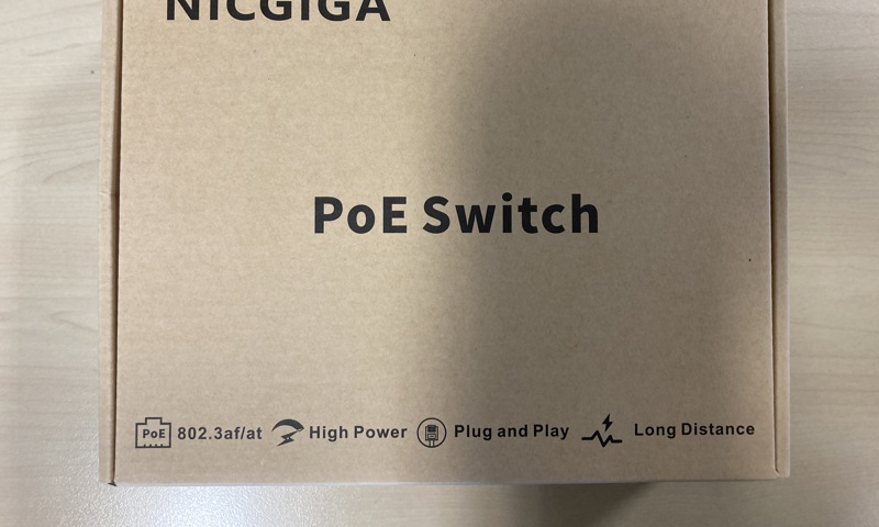 The PoE (Power over Ethernet) Switch was supplied with a standard three power cable