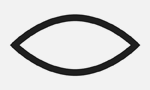 Eye with no pupil symbol