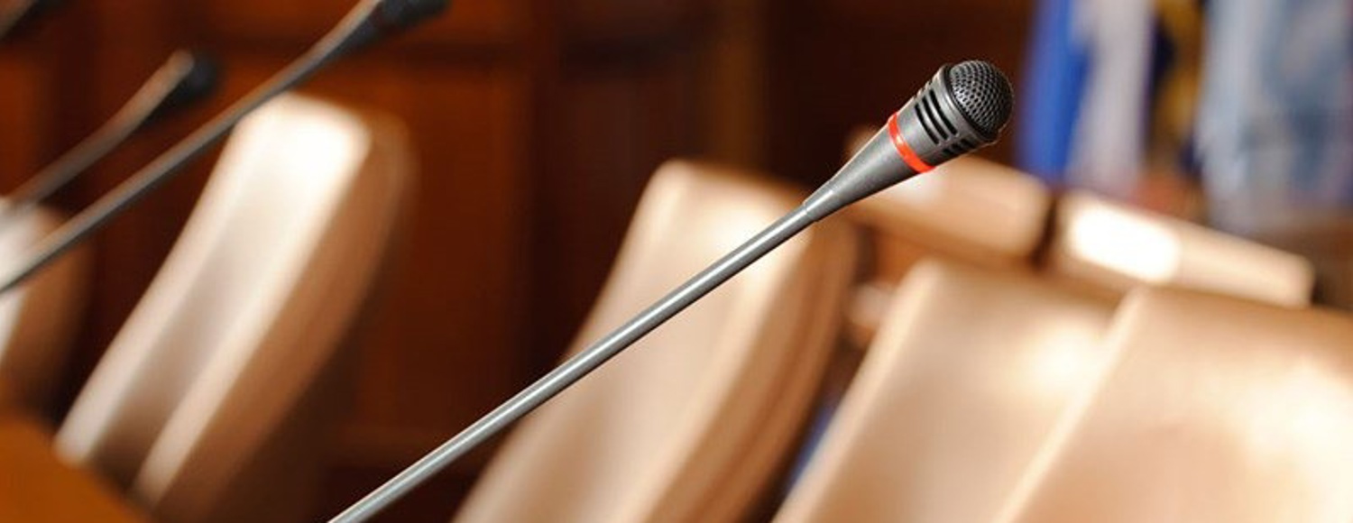 council chamber and microphone