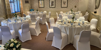 Wedding layout with tables and chairs