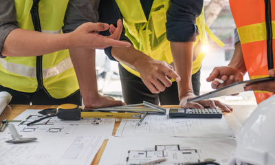 Engineers working