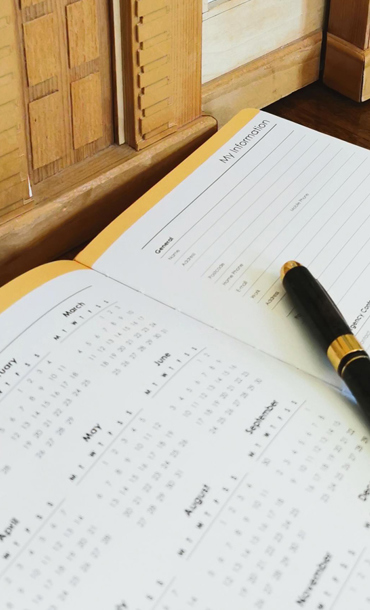 Diary and pen