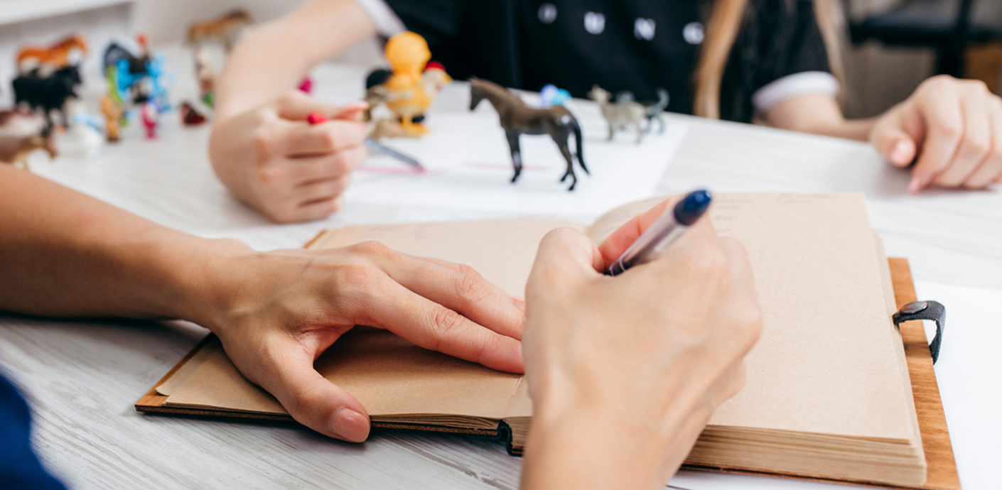 nojs Person writing in a book