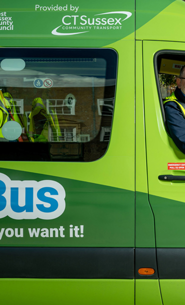 Man driving a minibus