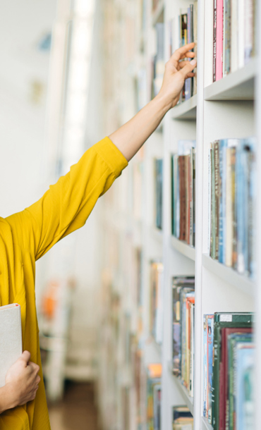 Woman in a library