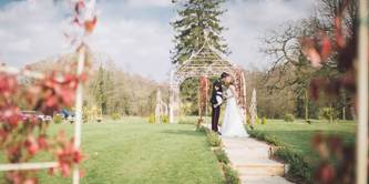 Couple standing on a path at Southdowns Manor