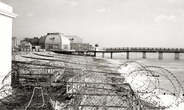 Wartime photo of West Sussex beach