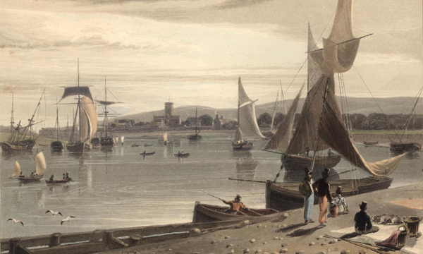 Paining of West Sussex beach