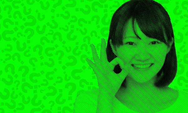 Girl making ok sign with hand