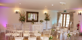 Tottington Manor Hotel set up for a ceremony.