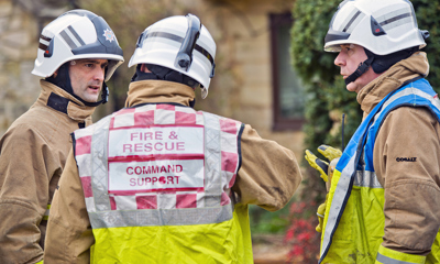 Firefighters talking
