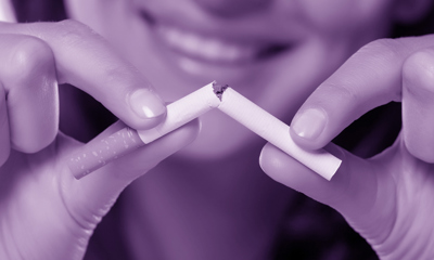 Breaking a cigarette in half