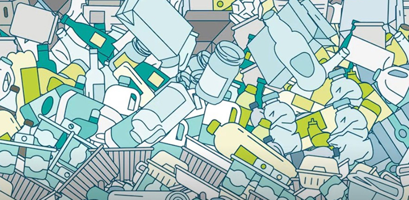 Animation of recycled material