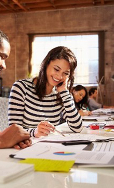 Man and woman doing paperwork