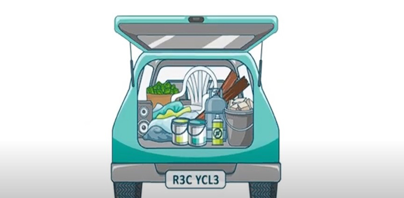 Animation of car carrying waste materials