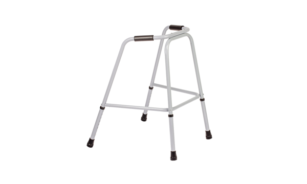 A white and grey walking aid