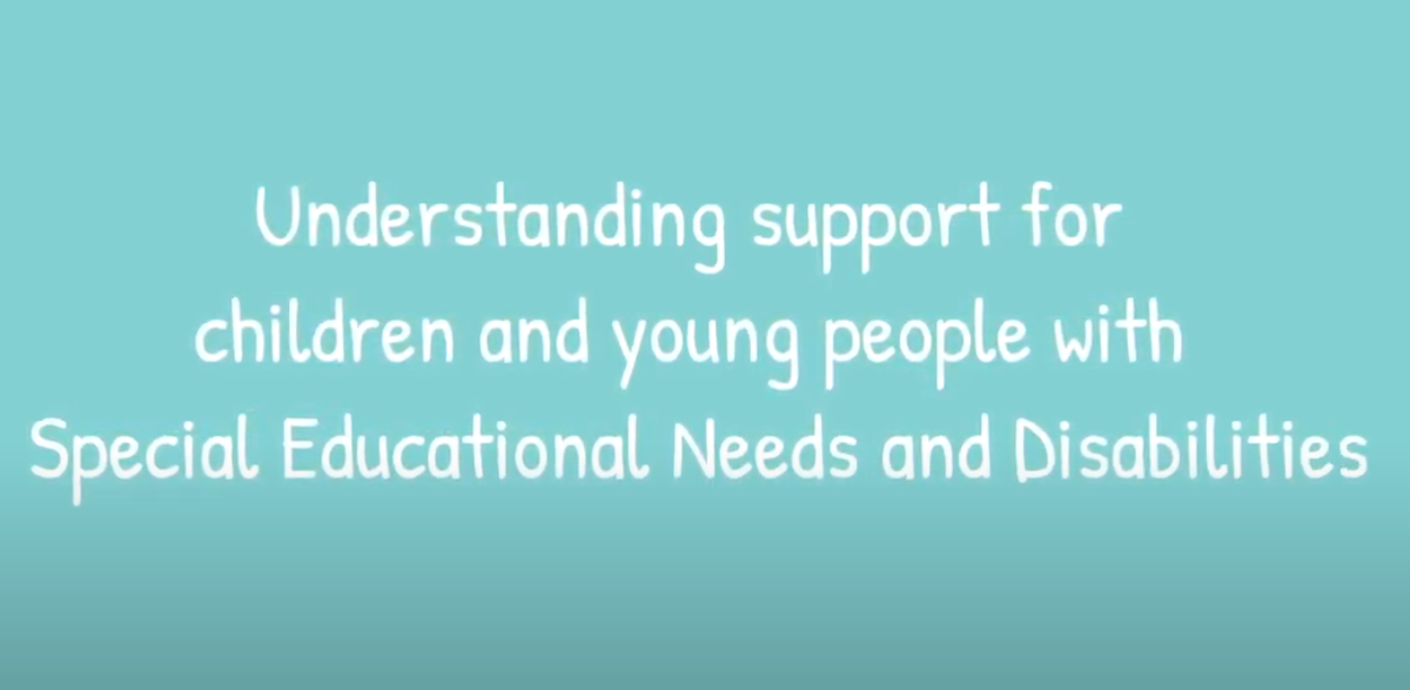 Placeholder video still for YouTube video with text reading 'Understanding support for children and young people with special educational needs and disabilities'.